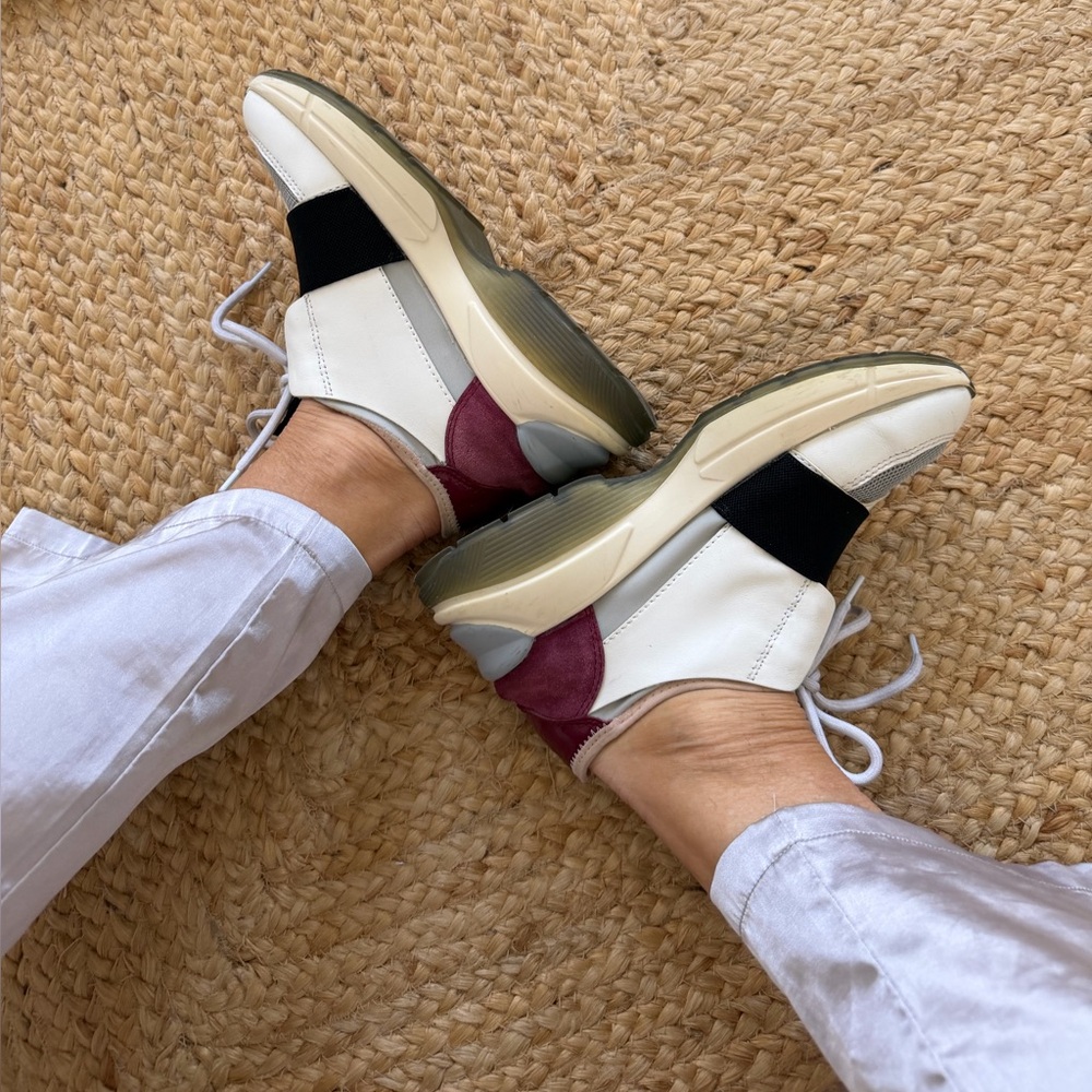 Anthropologie Lola Cruz white Low Wedge Sneaker super Fun 🌈